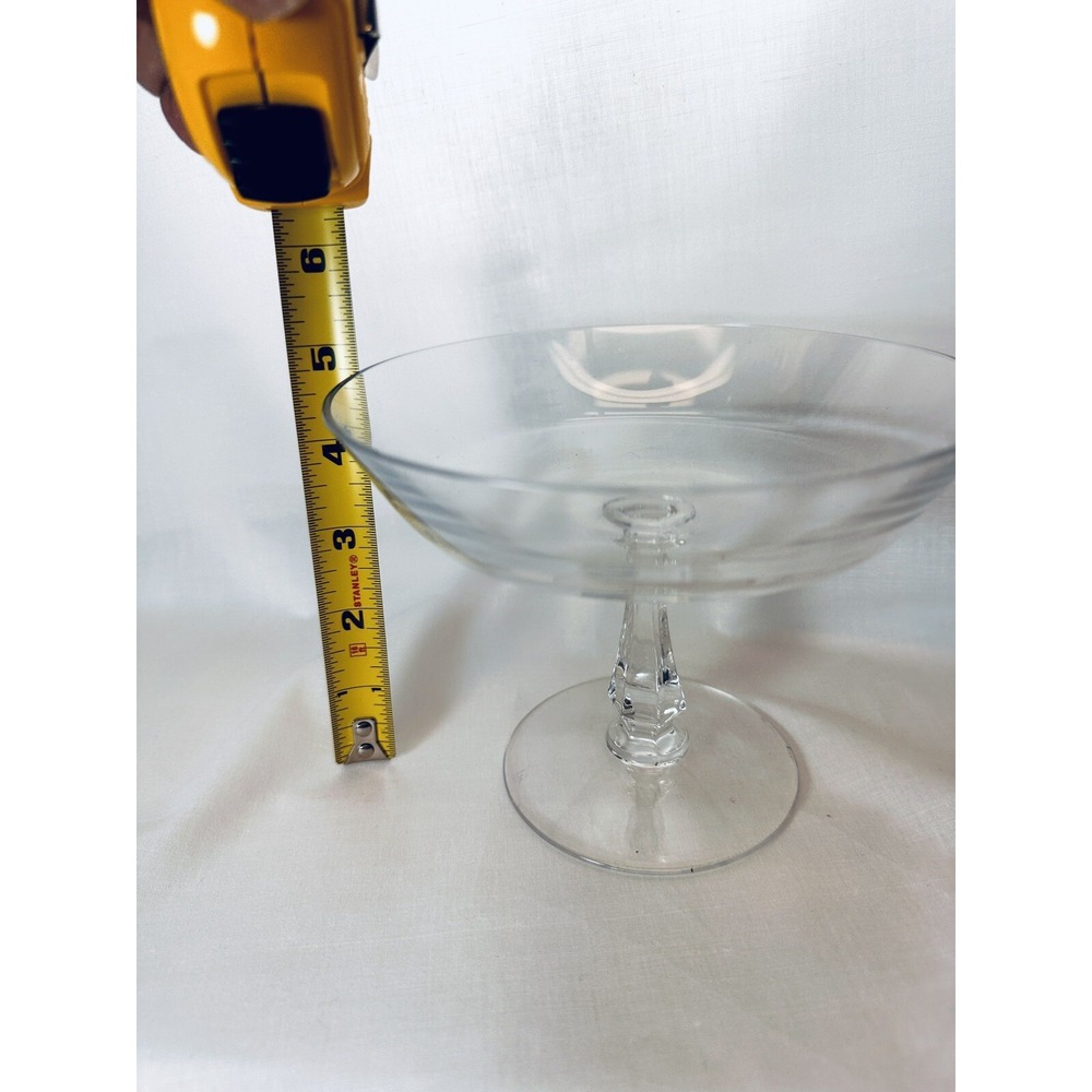 Val St Lambert Handblown Crystal Signed VSL Compote 6 1/4" Pedestal Bowl Dish - Picture 12 of 12